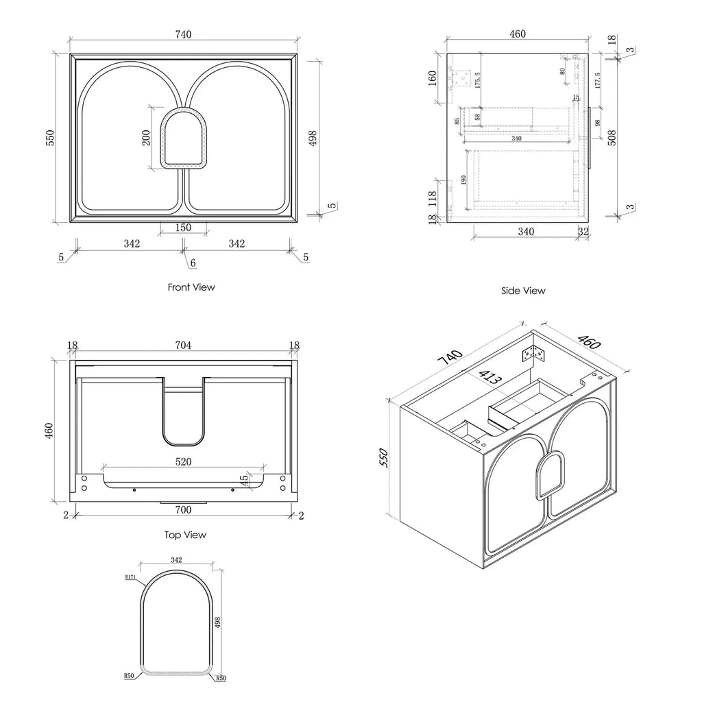 Otti LAGUNA 750mm Natural American Oak Vanity | Hera Bathware