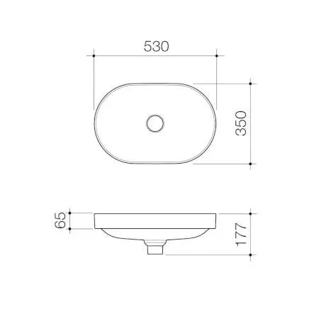 Caroma LIANO II 530MM PILL INSET BASIN 404.69 at Hera Bathware