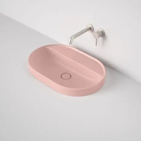 Caroma LIANO II 600MM PILL INSET BASIN WITH TAP LANDING (0 TAP HOLE) 588.29 at Hera Bathware