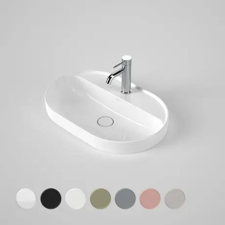 Caroma LIANO II 600MM PILL INSET BASIN WITH TAP LANDING (1 TAP HOLE) 504.14 at Hera Bathware
