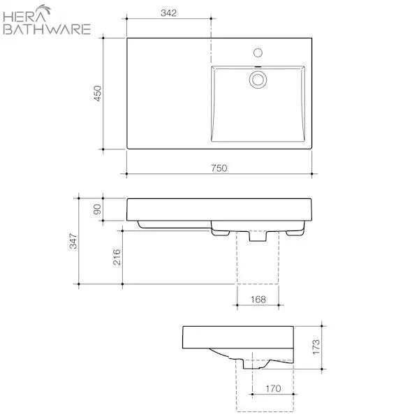 Caroma LIANO NEXUS Shroud for Wall Basin | CAROMA | Hera Bathware