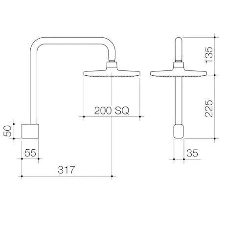 Caroma LUNA FIXED OVERHEAD SHOWER 254.01 at Hera Bathware