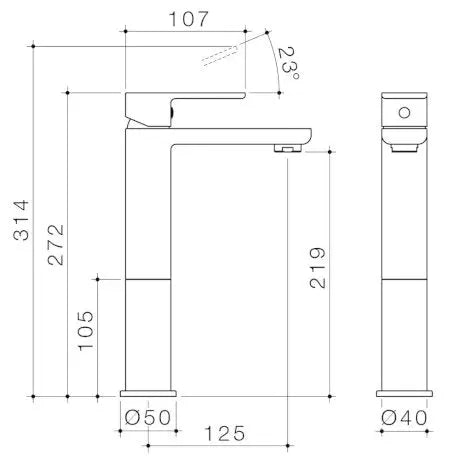 Caroma LUNA TOWER BASIN MIXER 6 STAR 379.81 at Hera Bathware