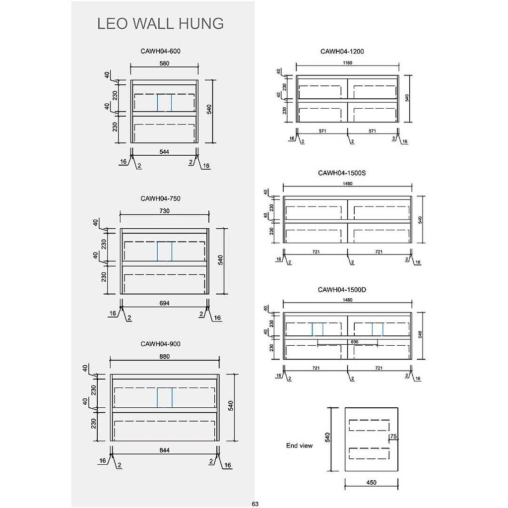 Aulic Leo Timber Look Wall Hung Vanity 750mm 505.00 at Hera Bathware