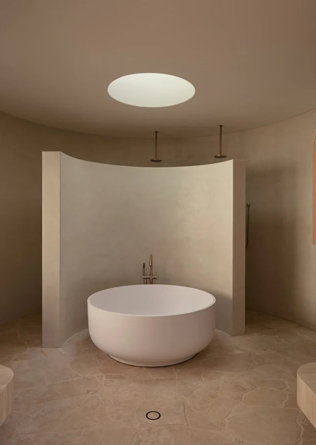 Round Freestanding Bath Spout and Hand Shower - Hera Bathware