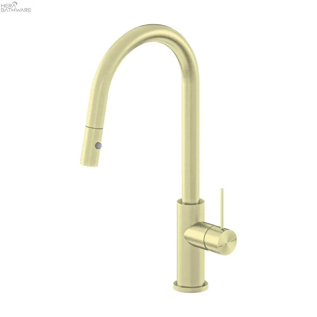 Nero MECCA Pull-Out Sink Mixer with Vegie spray function - Brushed Gold  at Hera Bathware