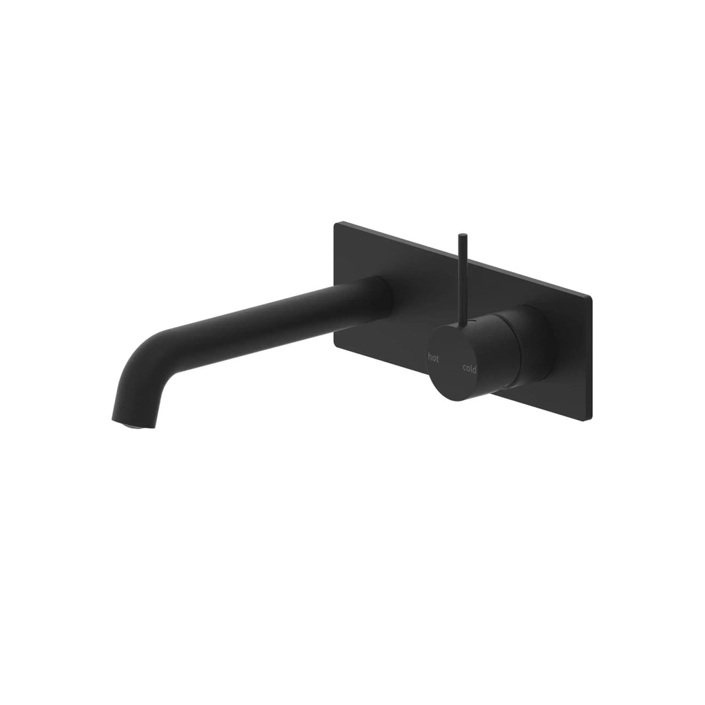 Nero MECCA Brushed Bronze Wall Basin Mixer Spout handle up 160mm | Hera Bathware