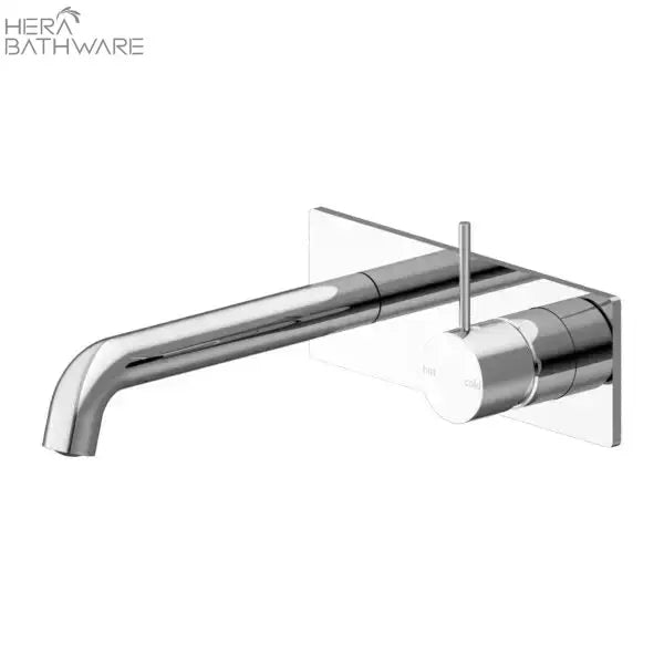 Nero MECCA Brushed Bronze Wall Basin Mixer Spout handle up 160mm | Hera Bathware