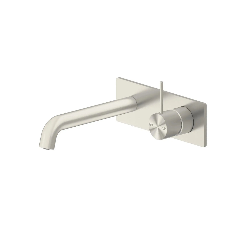 Nero MECCA Brushed Bronze Wall Basin Mixer Spout handle up 160mm | Hera Bathware