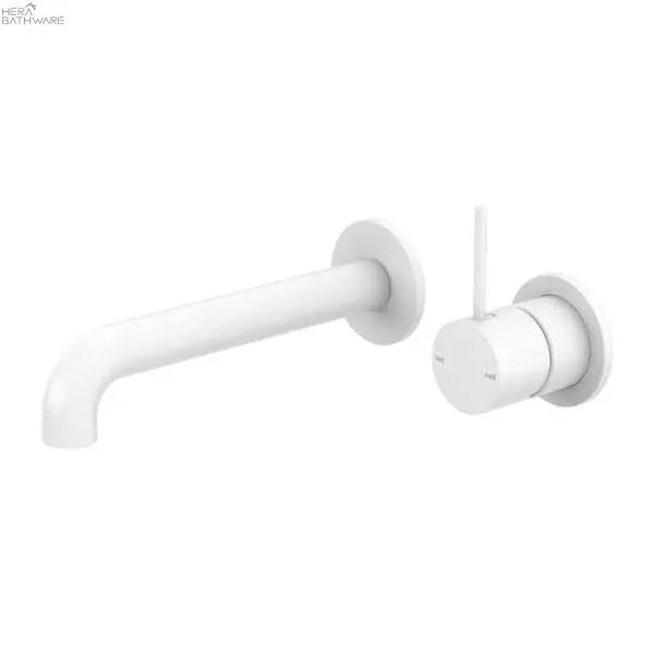 Nero MECCA Matte White Wall-Up Basin Mixer Spout seperate, 160/185/230mm 400.95 at Hera Bathware