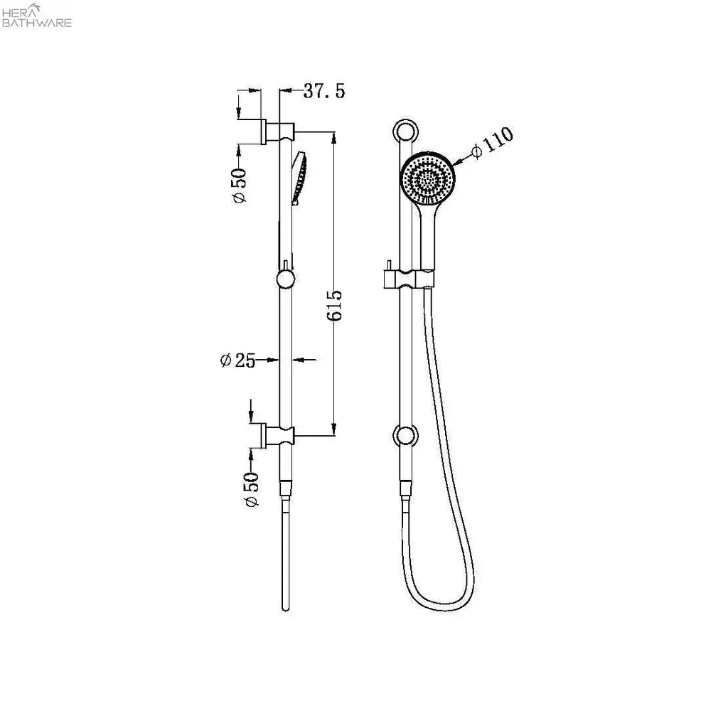 Nero Mecca Rail Shower with Air Shower - Matte White 325.22 at Hera Bathware