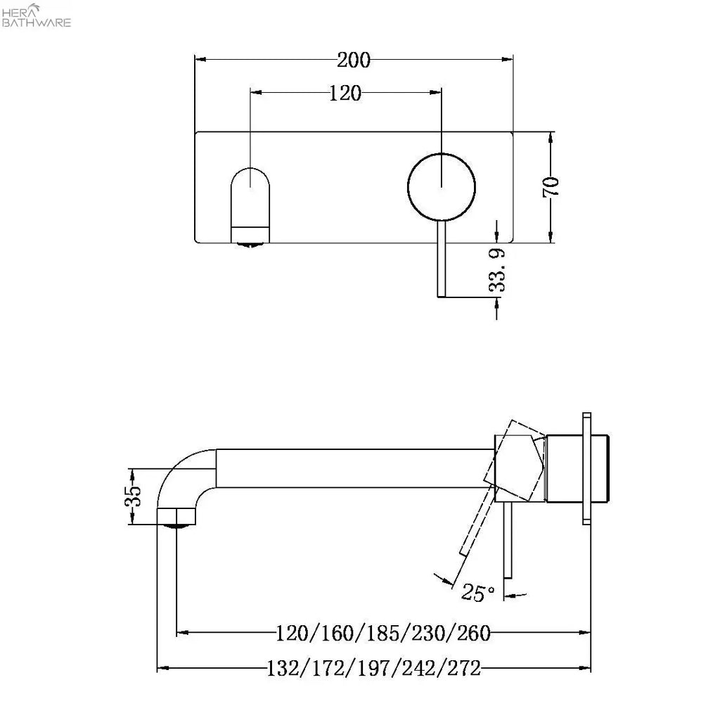 Nero Mecca Wall Basin/Bath Mixer Trim Kits Only | Hera Bathware