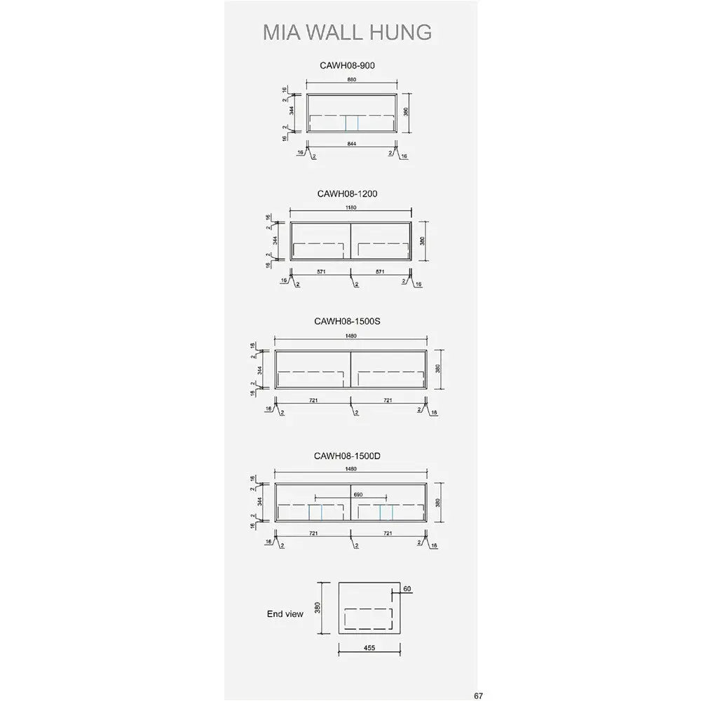 Aulic Mia Timber Look Wall Hung Vanity 1500mm 1583.89 at Hera Bathware