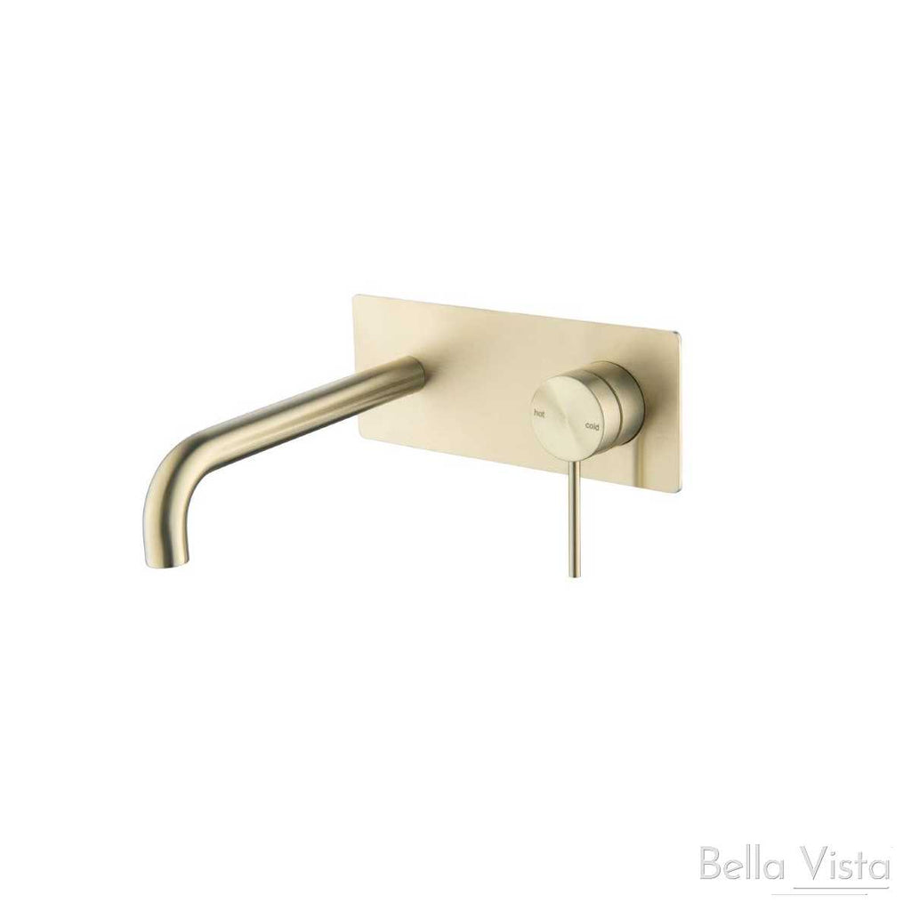 Bella Vista Mica Combo mixer and spout with Back Plate - Chrome, Black, Brushed Nickel, Gunmetal, French Gold  at Hera Bathware