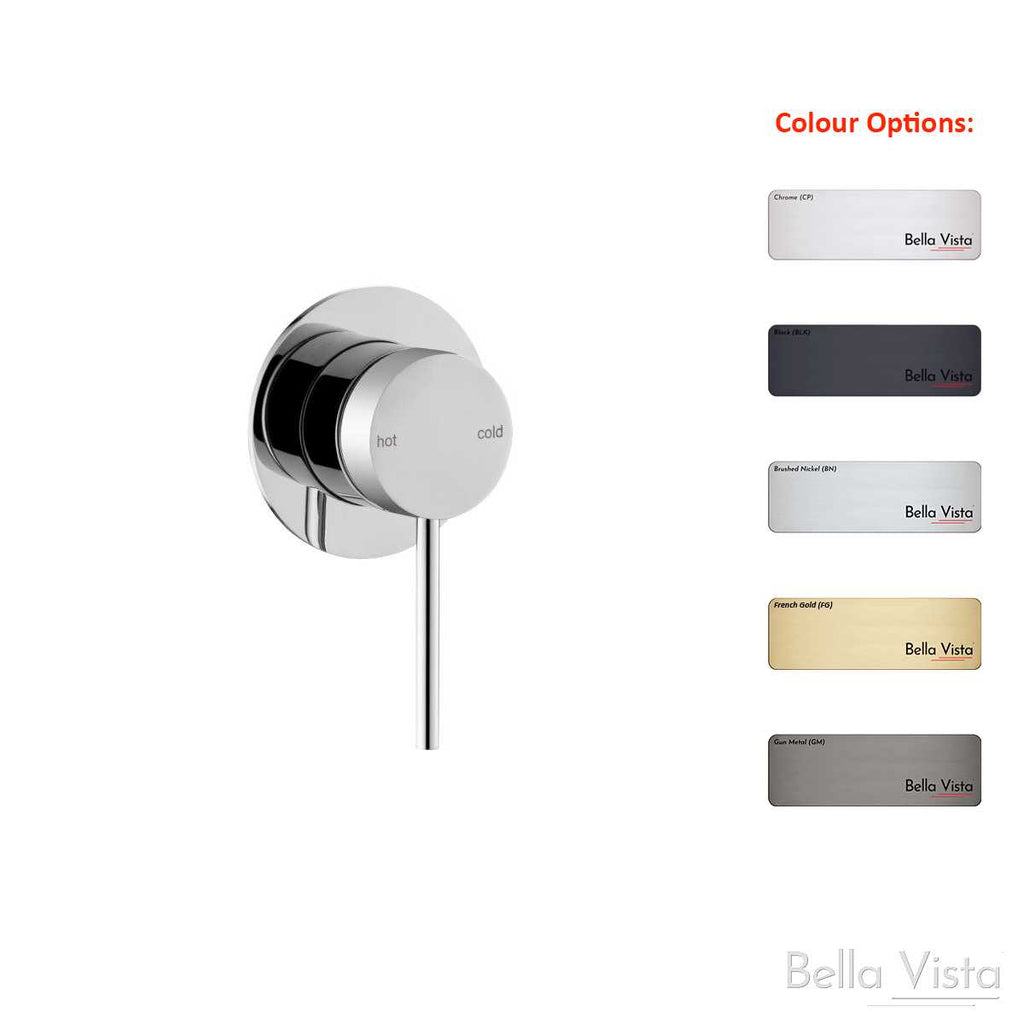 Bella Vista Mica Shower Mixer- Chrome, Black, Brushed Nickel, Gunmetal, French Gold  at Hera Bathware