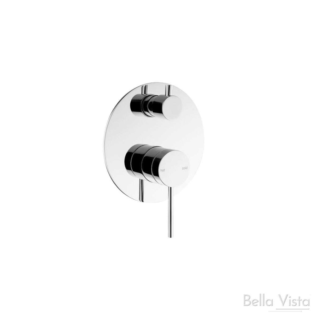 Bella Vista Mica Shower mixer with Diverter with Back Plate- Chrome, Black, Brushed Nickel, Gunmetal, French Gold  at Hera Bathware