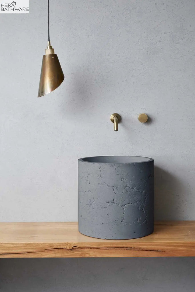 nood co. Millie Raw Basin (formerly Malta) (Copan Blue) | Hera Bathware