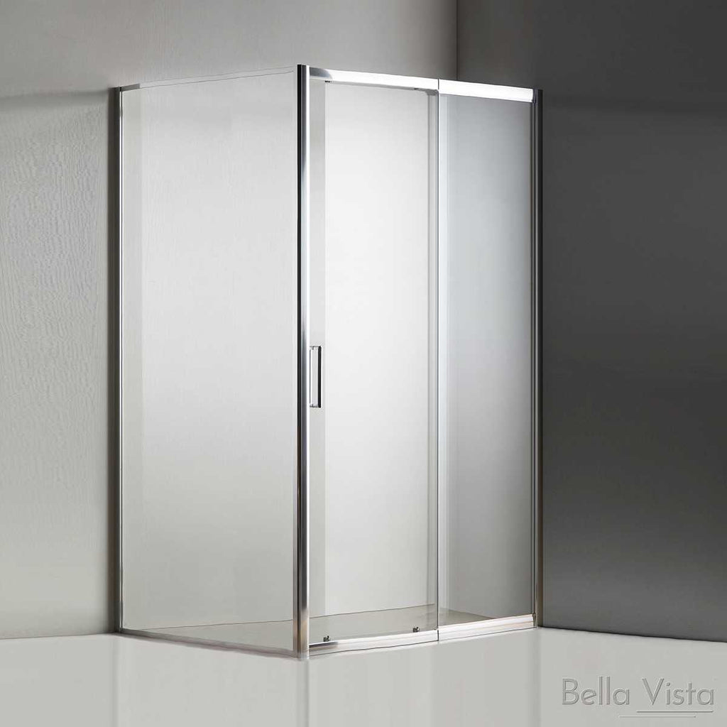 Hera Bathware Miramar Sliding Semi Framed Shower Screen – Front and Return – Multiple Sizes  at Hera Bathware