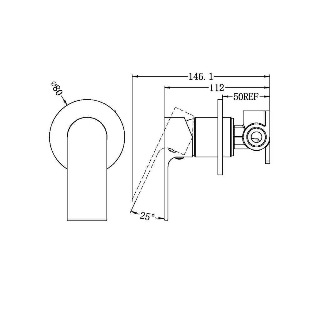 BIANCA Shower Mixer Round Plate - Hera Bathware