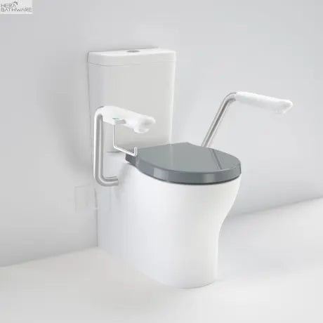 Caroma OPAL Cleanflush Easy height wall faced close coupled suite with nurse call armrests 1188.00 at Hera Bathware