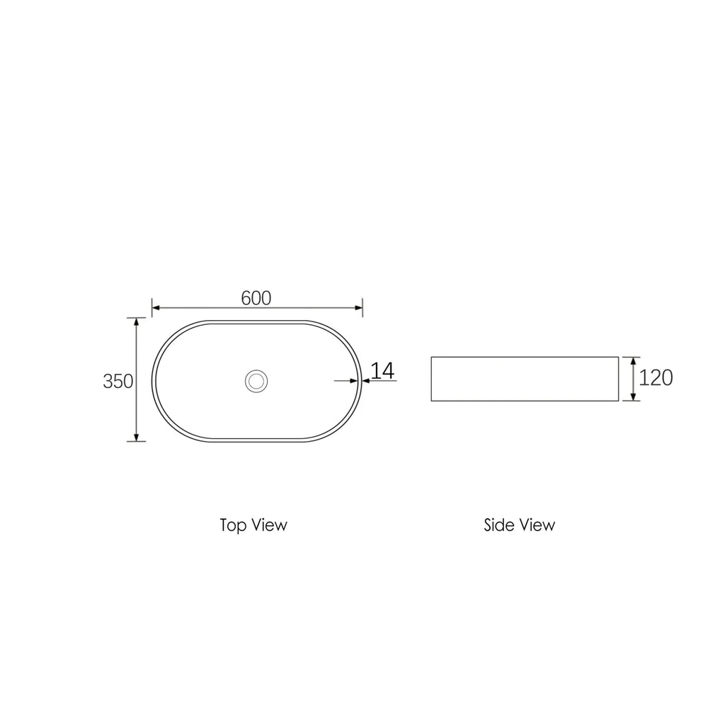 Otti Hudson Oval Concreate White Basin 600mm (Copy) | Hera Bathware