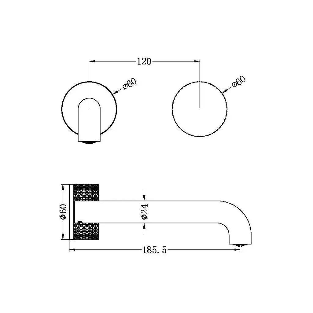 Nero Opal Progressive Wall Basin/Bath Mixer Trim Kits - 260mm | Hera Bathware