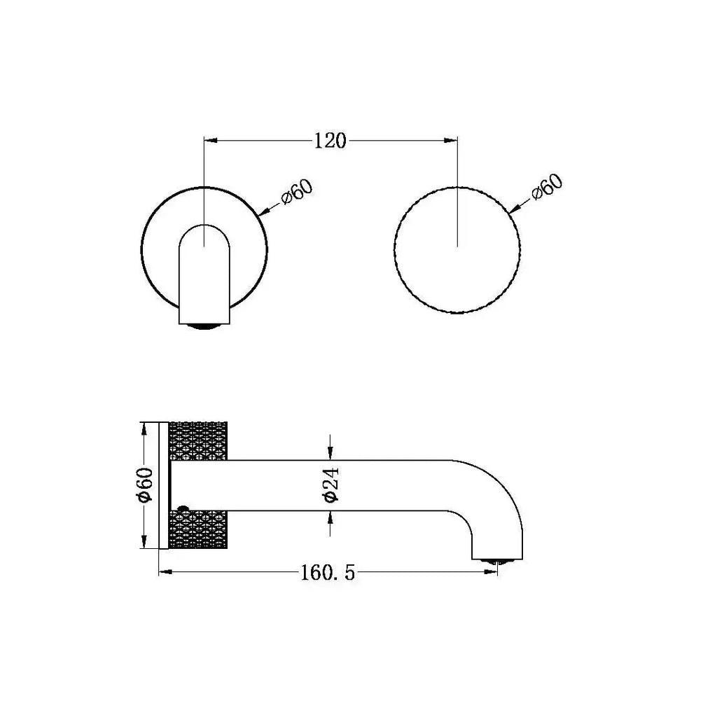 Nero Opal Progressive Wall Basin/Bath Mixer Trim Kits 160mm | Hera Bathware