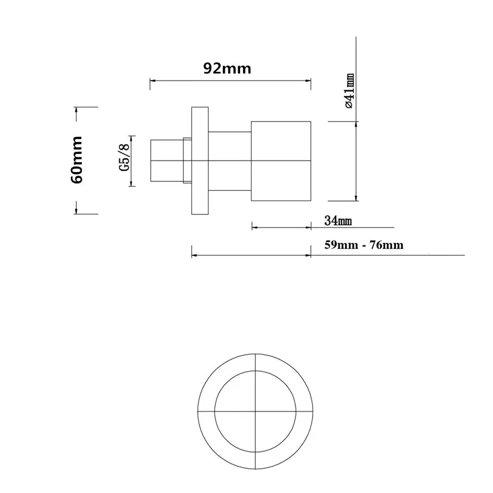 Aquaperla PANDRA Wall Top Assemblies - Matte Black 107.50 at Hera Bathware