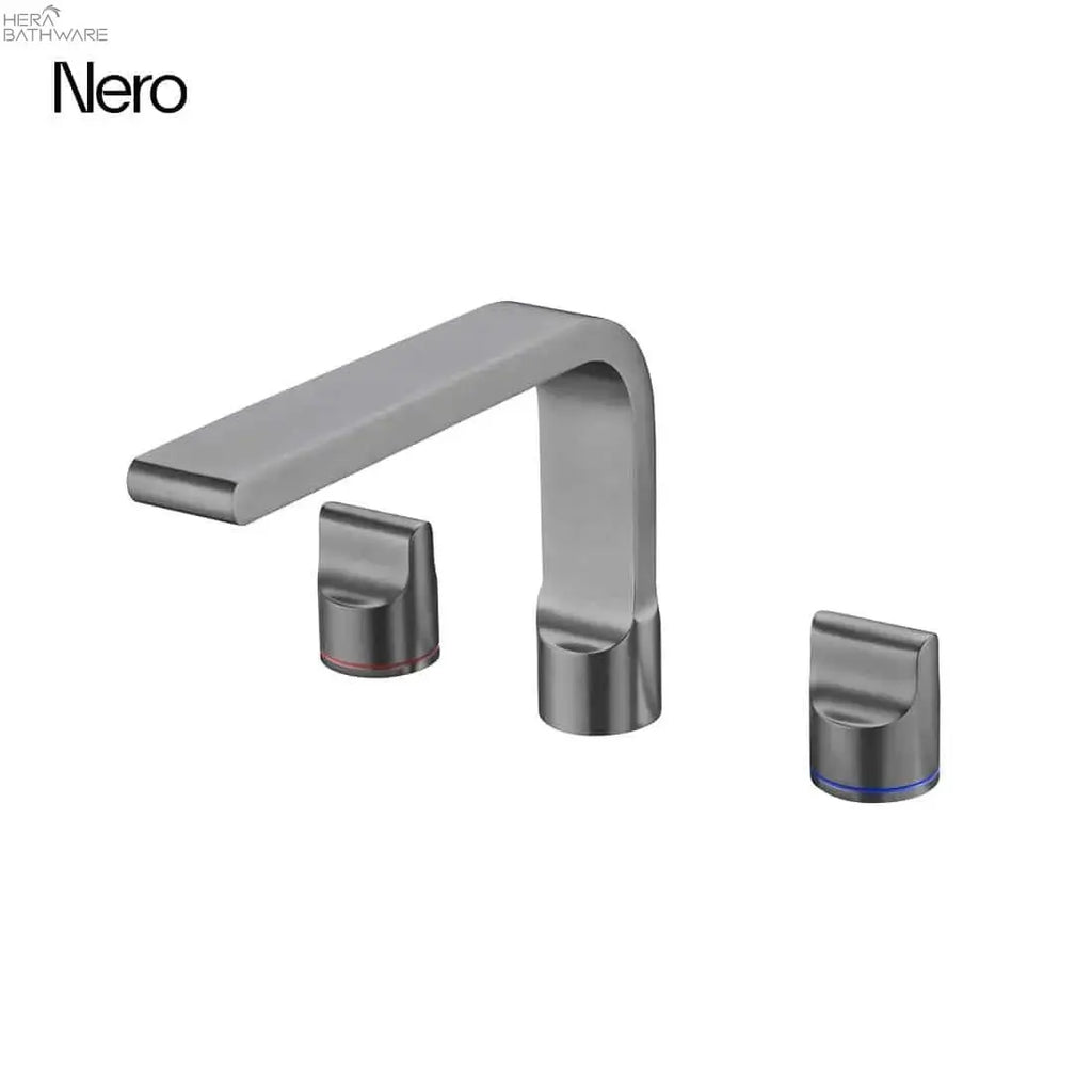 Nero PEARL Basin Mixer Set - Gun Metal 490.05 at Hera Bathware