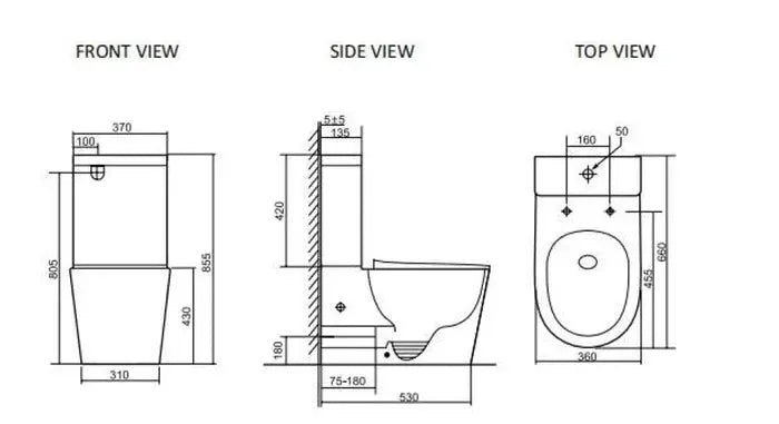 Inspire Bathware RADIANT MATTE BLACK TOILET SUITE SLIM SEAT - R&T CISTERN | Hera Bathware