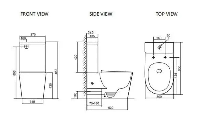 Inspire Bathware RADIANT TOILET SUITE SLIM SEAT - R&T CISTERN | Hera Bathware