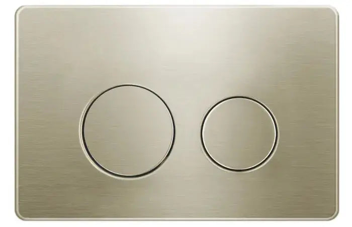 Hera Bathware ROUND BRUSH GOLD STAINLESS DUAL -FLUSH PUSH PLATE FOR R& T MECHANICAL CONCEALED CISTERN  at Hera Bathware