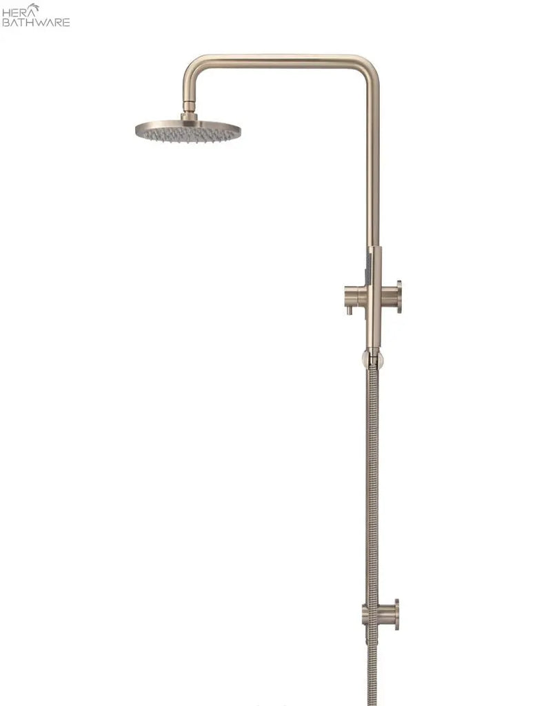 Meir Round Combination Shower Rail, 200mm Rose, Single Function Hand Shower | Hera Bathware