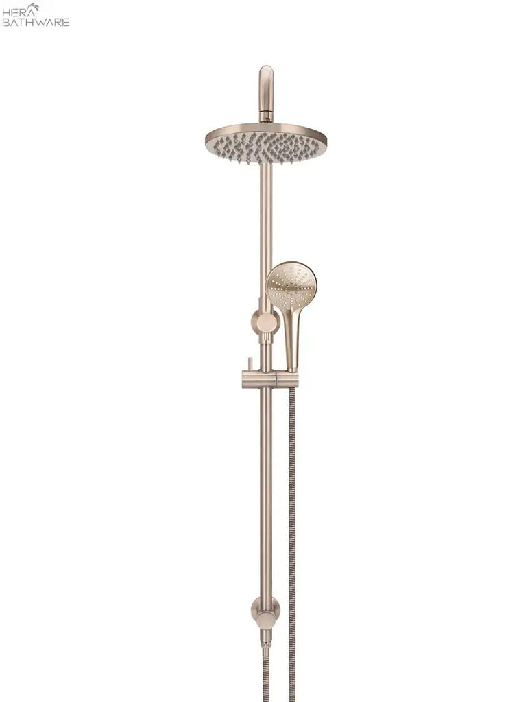 Meir Round Combination Shower Rail, 200mm Rose, Three-Function Hand Shower | Hera Bathware