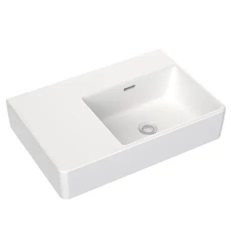 Caroma SQUARE WALL BASIN LEFT HAND SHELF 600MM 403.68 at Hera Bathware