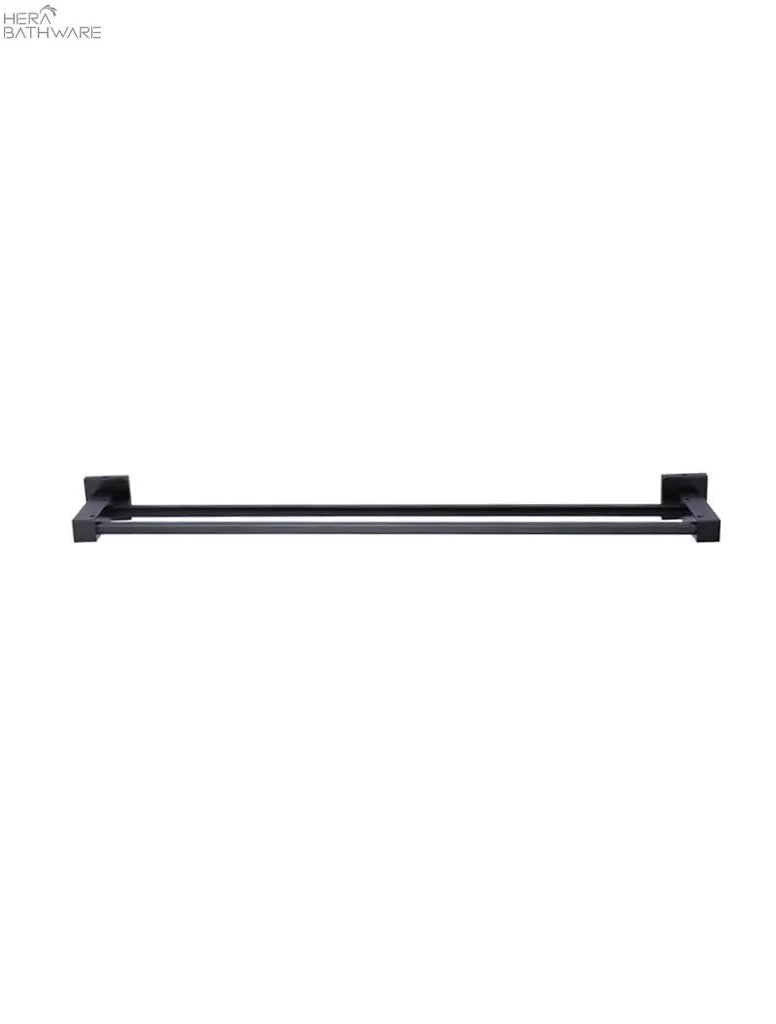 Meir Square Double Towel Rail 600mm - Matte Black | Hera Bathware