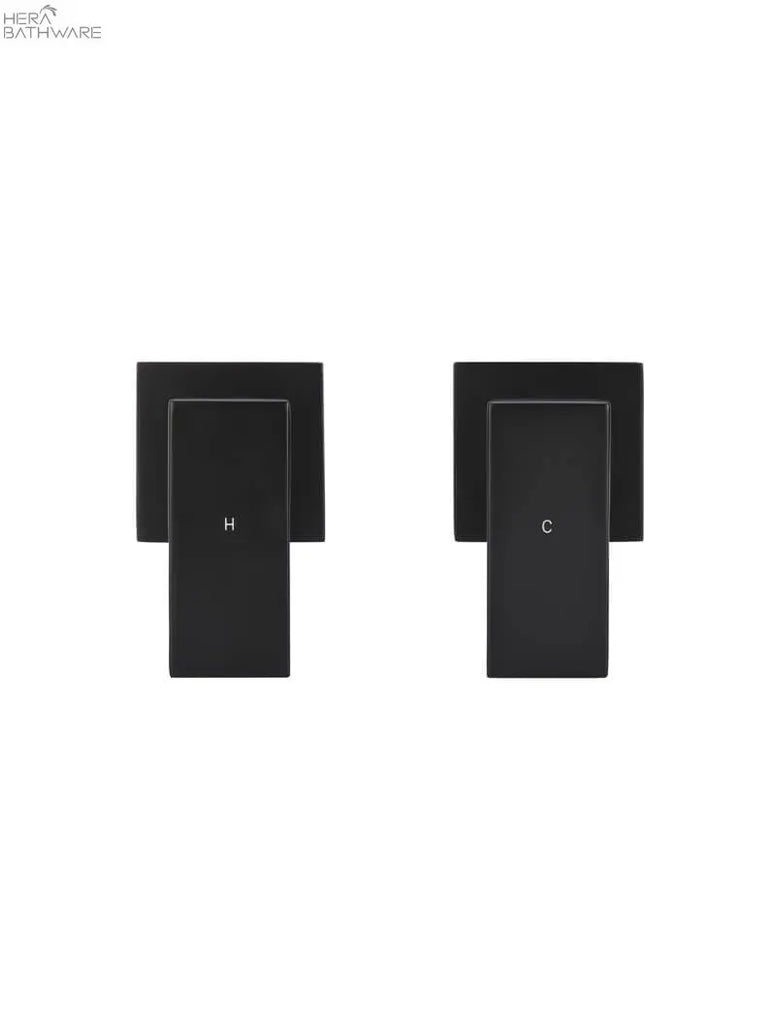 Meir Square Quarter-Turn Wall Top Assemblies - Matte Black | Hera Bathware