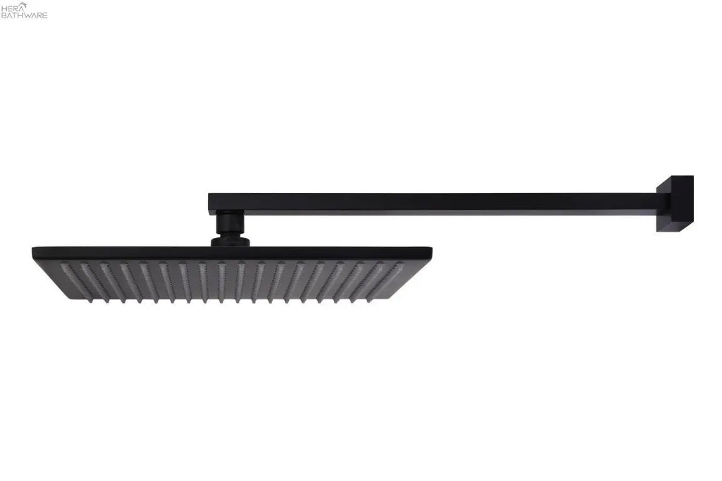 Meir Square Wall Shower w/300mm shower rose w/400mm arm - Matte Black | Hera Bathware