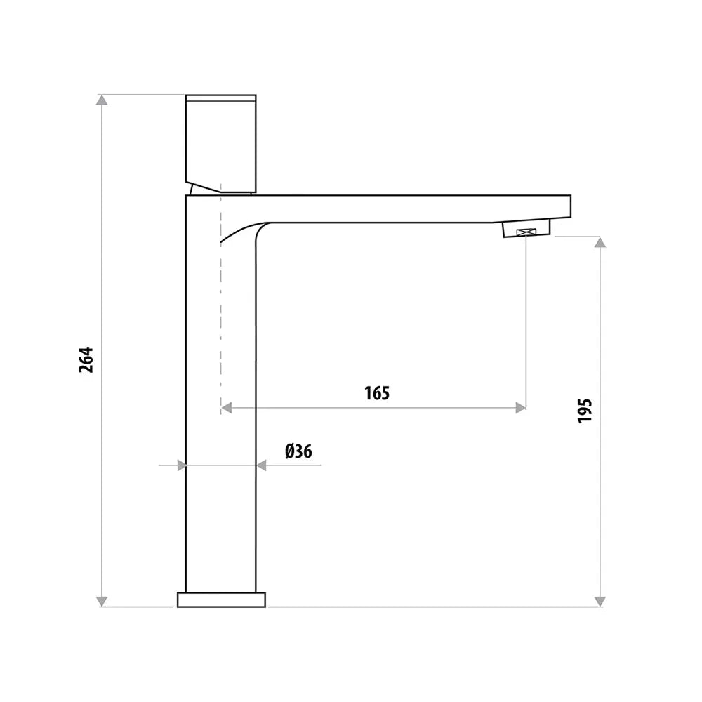 Linkware THE GABE High Rise Mixer - Brushed Nickel 309.00 at Hera Bathware