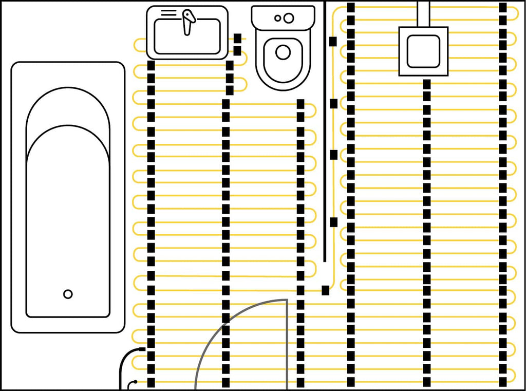 Thermowire Underfloor Heating System Kits Including Black Dual Thermostat - Hera Bathware