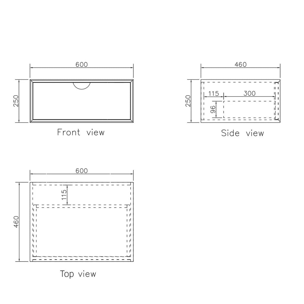 Hera Bathware Twilight Wall Hung Vanity 600mm 1408.00 at Hera Bathware