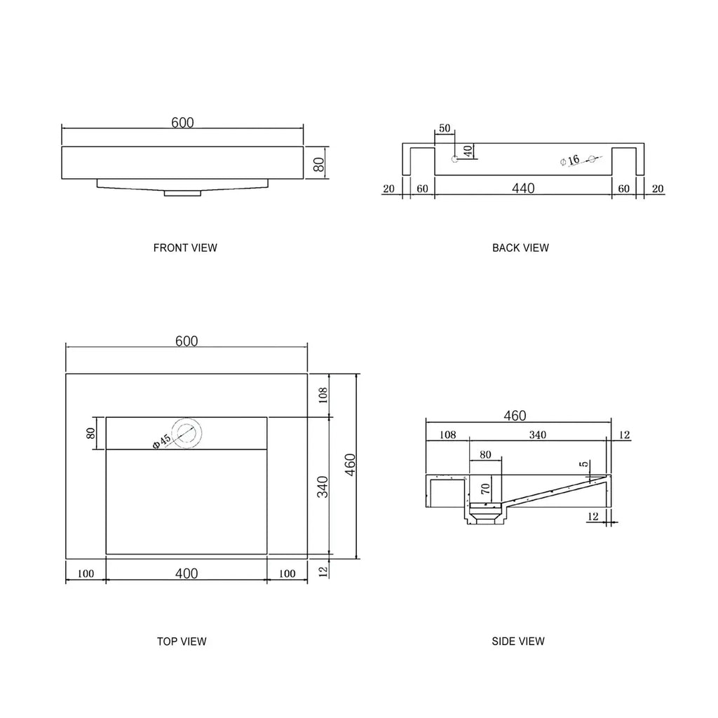 Hera Bathware Twilight Wall Hung Vanity 600mm 1408.00 at Hera Bathware