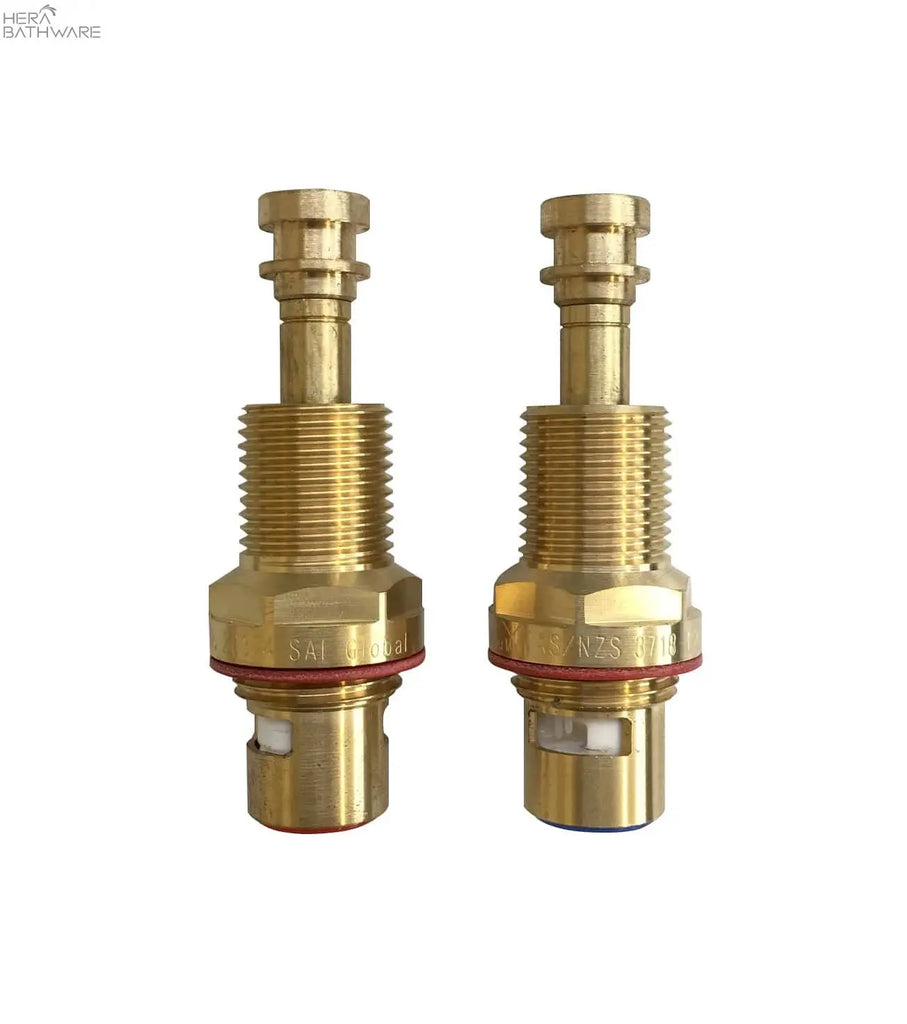 Meir Wall top assembly spindles 80mm-85mm 1/4 turn (set) - Brass | Hera Bathware