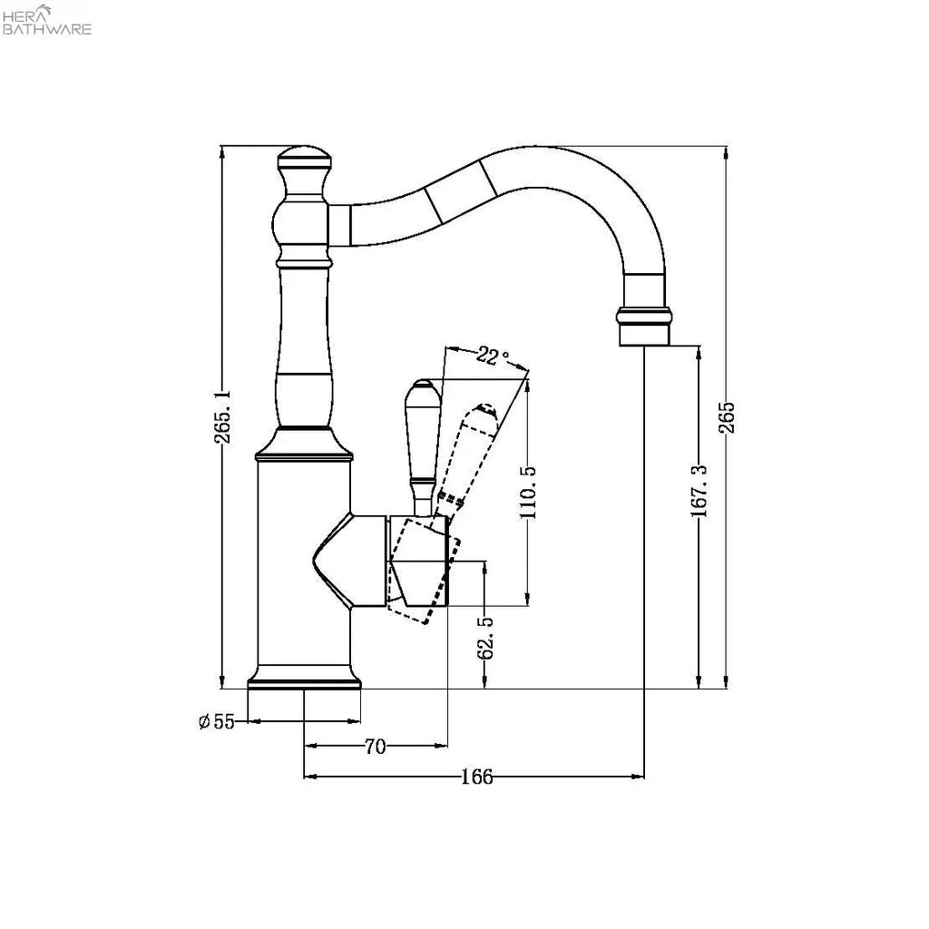 Nero Tapware | YORK Basin Mixer Hook Spout | Matte Black 605.88 at Hera Bathware