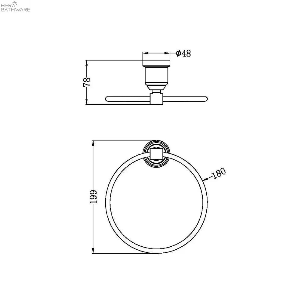 Nero Tapware | YORK Towel Ring | Chrome 89.10 at Hera Bathware