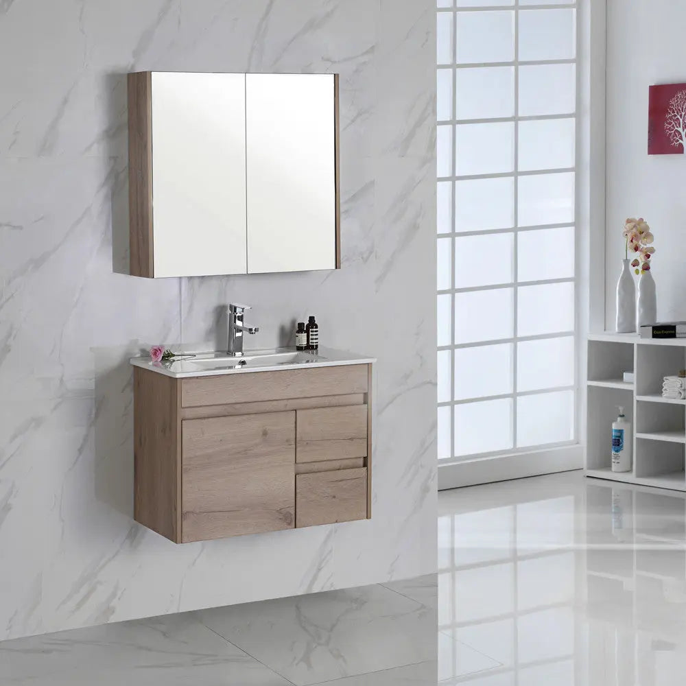 Aulic York Timber Slim Look Wall Hung Drawers on Left/Right - 750mm 623.70 at Hera Bathware