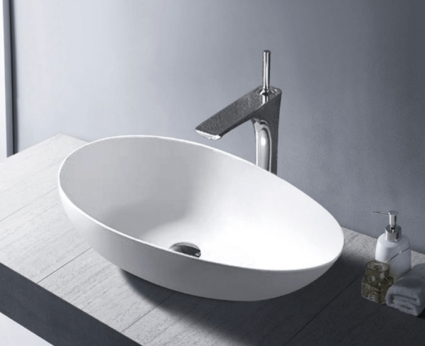 Abel - Soild Surface Basin - Hera Bathware X Sunny Group SI - A75G - 600 | Gloss White