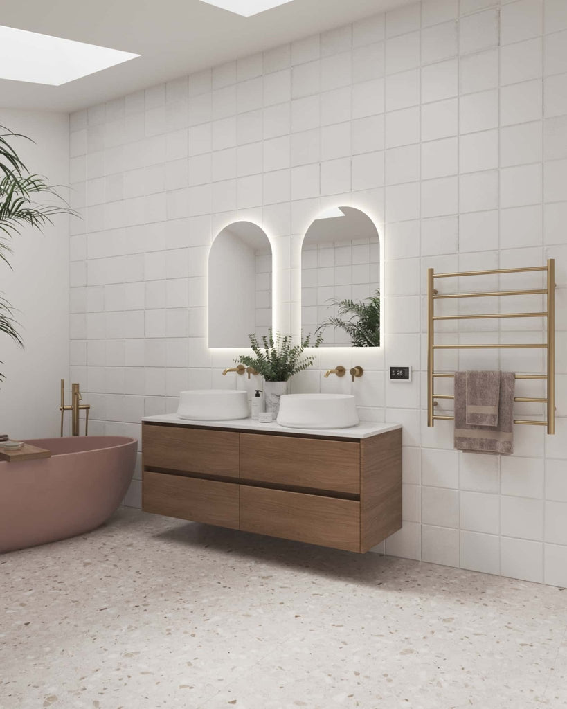 Ablaze Arch Shape Premium Backlit Mirror 500x800 | Thermogroup - Hera BathwareCool Light