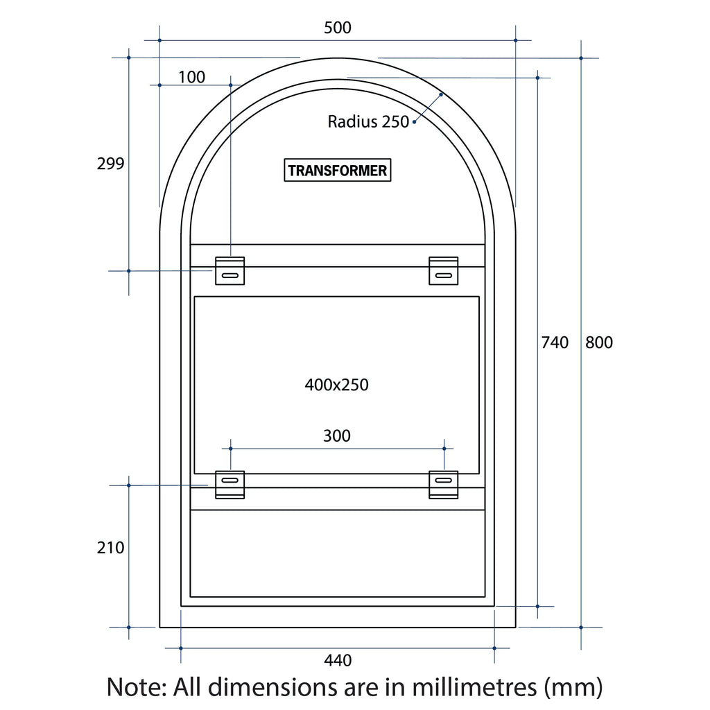 Ablaze Arch Shape Premium Backlit Mirror 500x800 | Thermogroup - Hera BathwareWarm Light