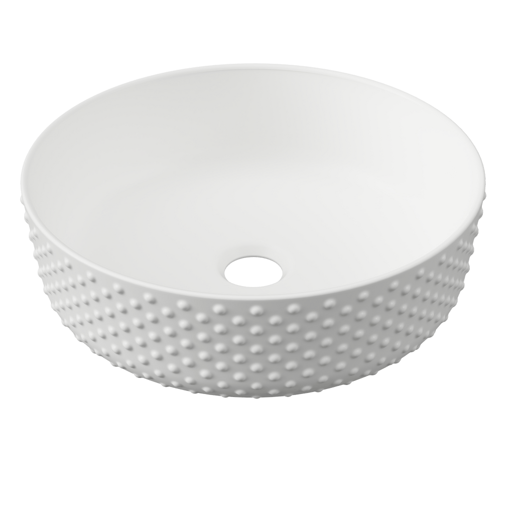 Allure Dimple Basin 360mm - Hera BathwareMatte White